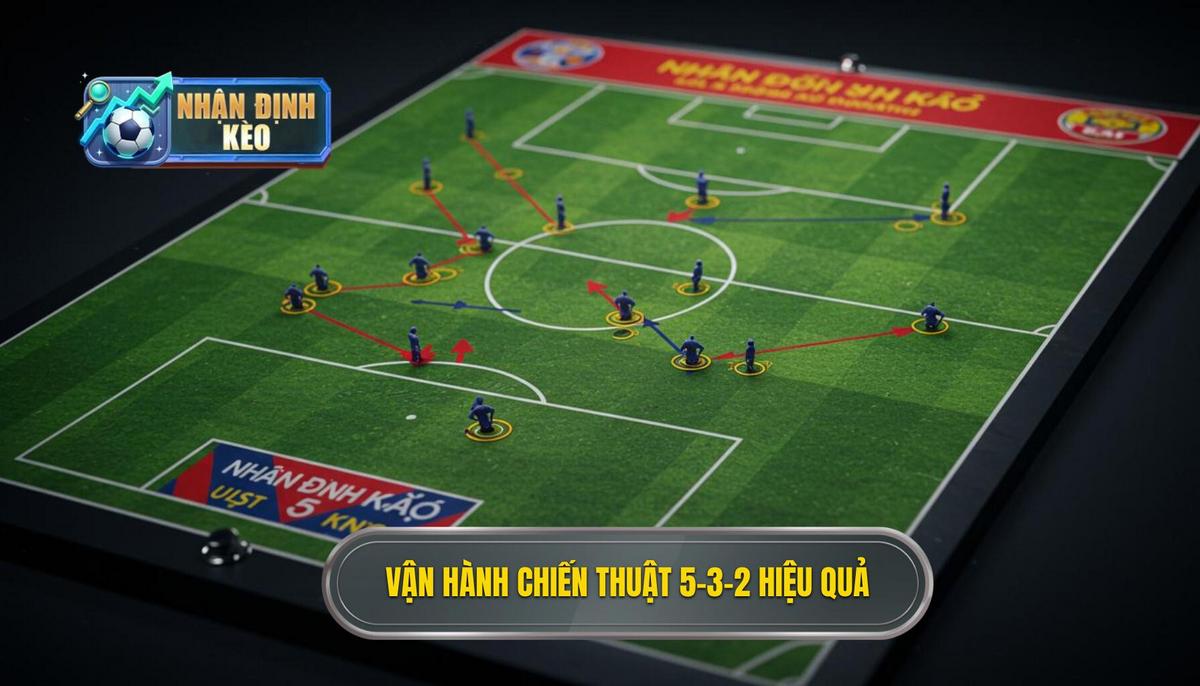 Cách vận hành Chiến thuật bóng đá 5-3-2 phòng ngự hiệu quả